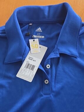 Adidas Royal Blue Short Sleeve Polo SPF 50